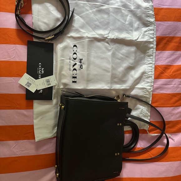 Coach Rogue Black Leather Shoulder Bag - Picture 3 of 6